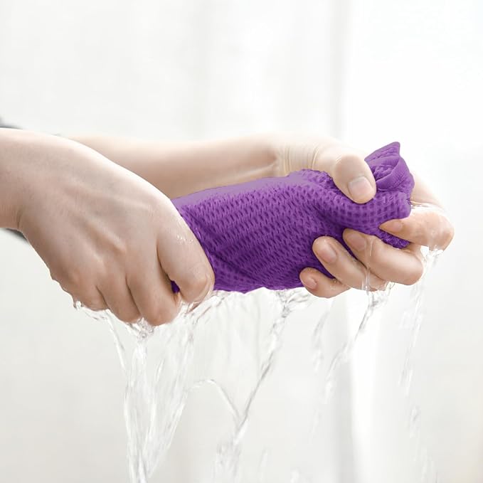 Artoid Mode 100% Cotton Purple Waffle Weave Kitchen Dish Cloths, 12x12 Inch - Image 4