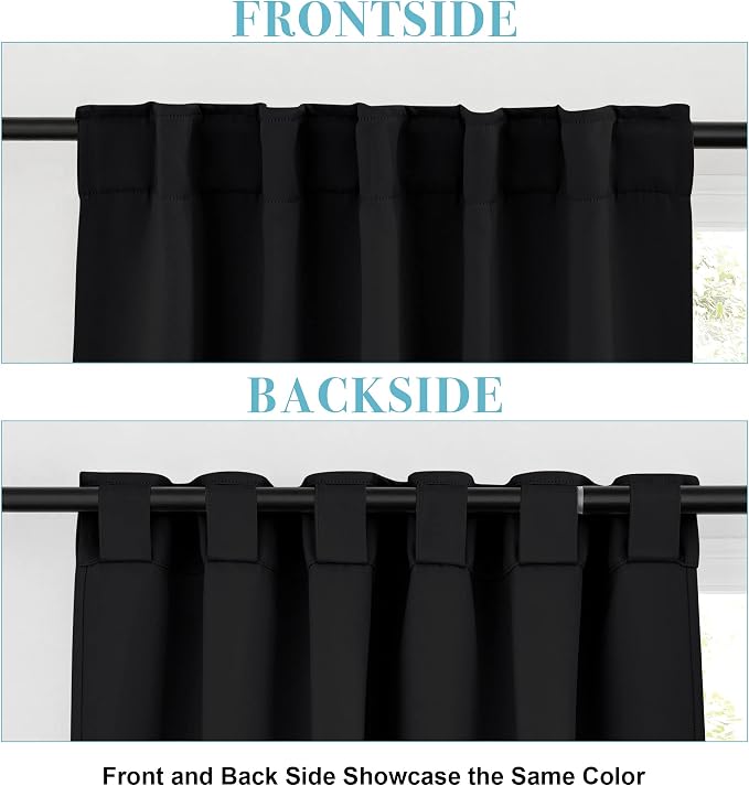 RYB HOME Small Window Curtains Blackout, Privacy Thermal Insulating Drapes - Image 2