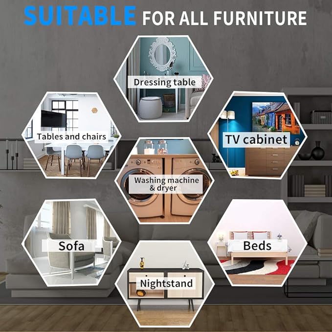 Furniture Sliders, 12 Pack 3 1/2" Moving Pads and 12 Hardwood Socks, Slide - Image 6