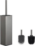 BVL Toilet Brush and Holder Set Gun Gray Freestanding Toilet Bowl Brush by BVLBath