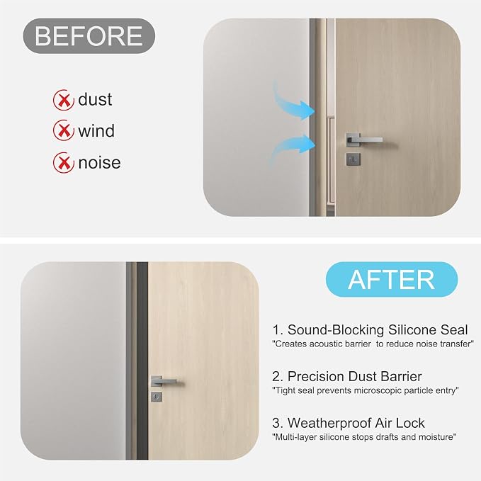 Heavy-Duty 20 ft x 1 in Weather Stripping, Door Draft Stopper Silicone Seal - Image 4