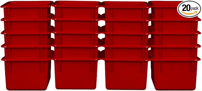 Wood Designs Cubby Storage Bin, Heavy Duty Plastic Containers by Unknown