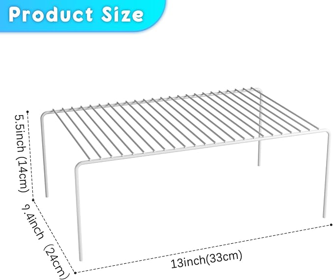 MediumWhite Cabinet Storage Shelf Rack Set of 6, Rustproof Metal Wire Kitchen - Image 3
