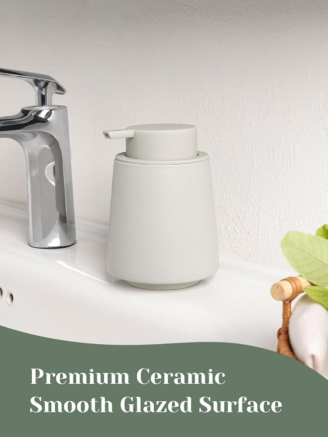 INGOFIN Ceramic Soap Dispenser -14 oz Bathroom Hand Soap Dispenser Liquid - Image 6