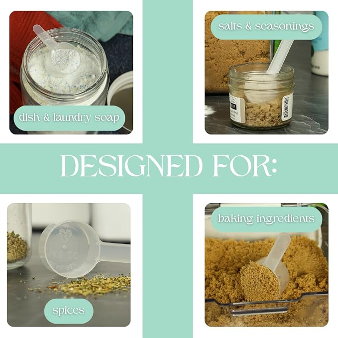 4 Pack – 2 Tablespoon Plastic Measuring Scoop – 1/8 cup / 29.6cc / 29.6 ml / 1 - Image 2