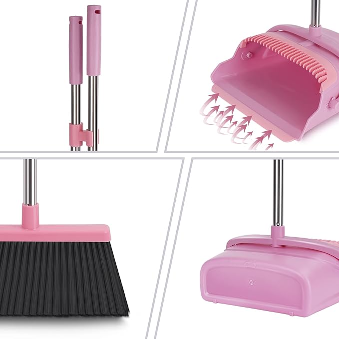 kelamayi Broom and Dustpan Set for Home, Indoor&Outdoor Sweeping, Stand Up - Image 3