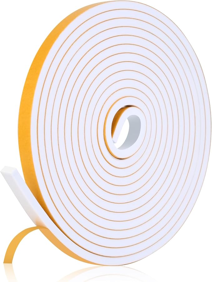 16Feet Weather Stripping Seal for Door Window, High Density Foam Tape, by Amzjjle