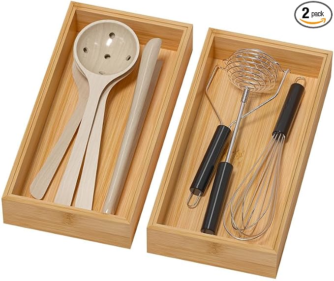 Bamboo Drawer Organizer by Lixple