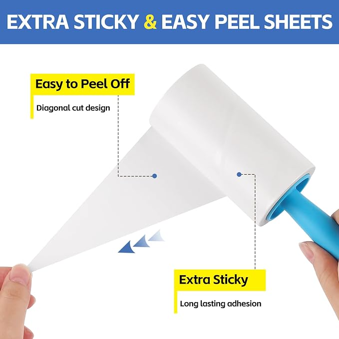 Extra Sticky Lint Roller Refills 6 Pack fit 3.8"-4" Standard Size Lint Roller - Image 3