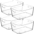 Clear Plastic Storage Bins for Kitchen Organization or Pantry Organizers and by CONTROLKITCHEN
