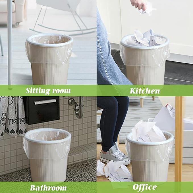2.6 Gallon 220 Counts Strong Trash Bags Garbage Bags by Teivio, Bathroom Trash - Image 5