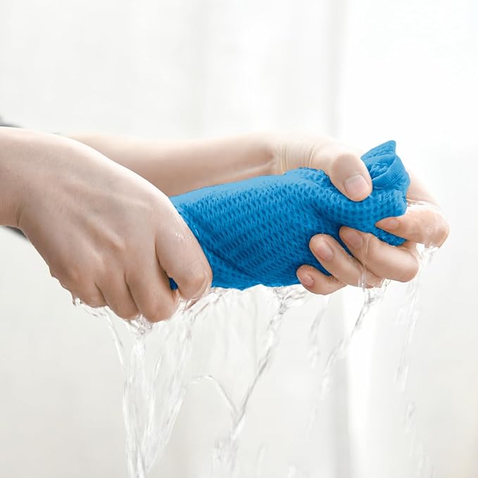 Artoid Mode 100% Cotton Sky Blue Waffle Weave Kitchen Dish Cloths, 12x12 Inch - Image 4