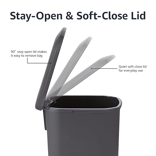 Amazon Basics Compact Plastic Bathroom Trash Can - Image 3