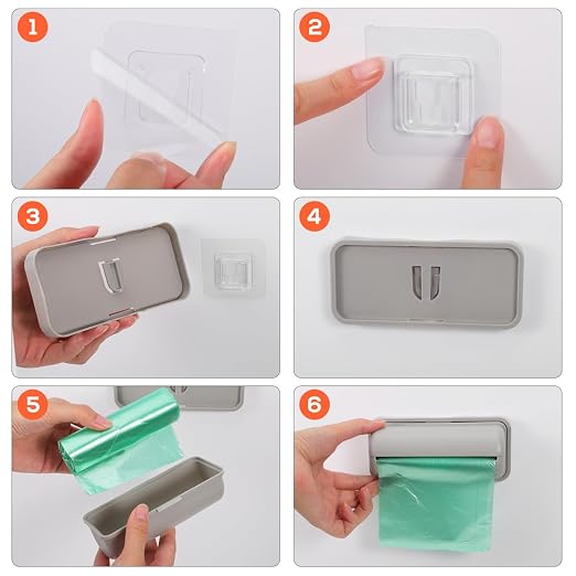 Cabilock 3Pcs Wall-Mounted Trash Bag Storage Box Adhesive Garbage Bag Containers - Image 6