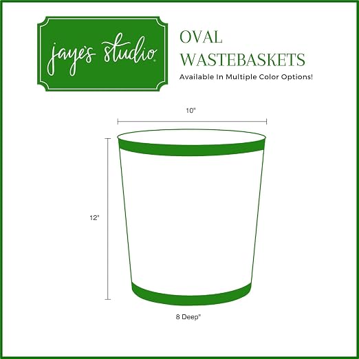Jaye’s Studio Mattie Oval Wastebasket – Handpainted Pink Trash Can - Image 5
