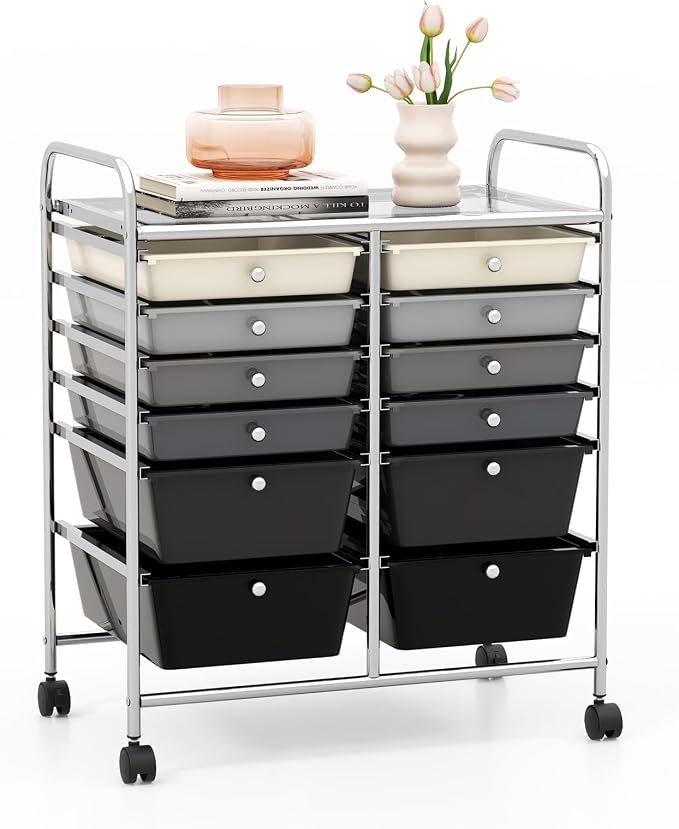 GOFLAME 12-Drawer Rolling Storage Cart, Mobile Utility Cart by GOFLAME