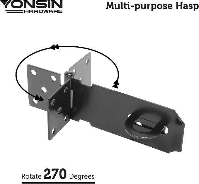 4" Door Padlock Safety Hasp Latch 2 Pcs, Door Hasp Clasp Lock Gate Shed Hasp - Image 2