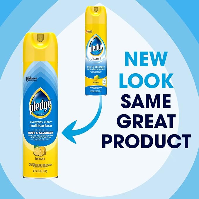 Pledge Dust & Allergen Multisurface Cleaner, Aerosol Spray, Lemon Scent - Image 2
