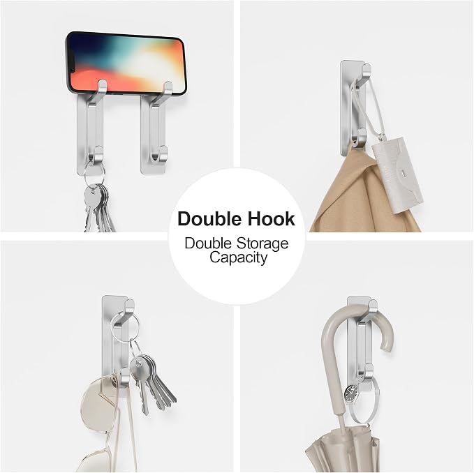 Wall Hooks for Coat and Towel: 13LB Adhesive Door Hanger Stick on - Image 5