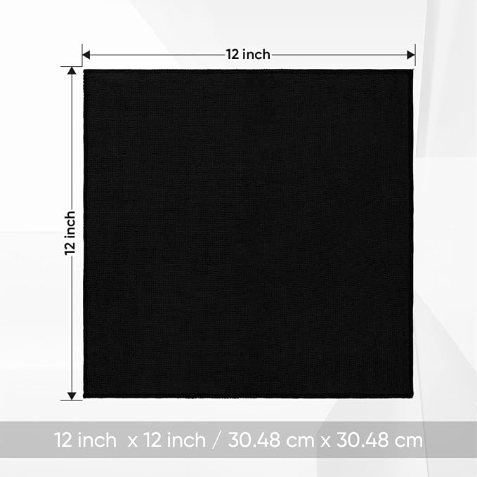 HOMEXCEL Black Washcloths 12 Pack, Highly Absorbent and Soft Microfiber Face - Image 5
