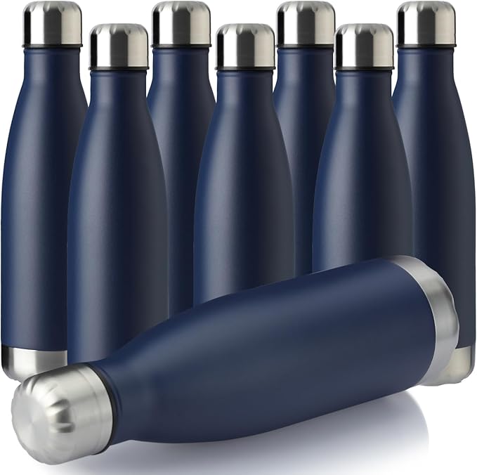 MEWAY 17oz Sport Water Bottle 8 Pack Vacuum Insulated Stainless Steel by MEWAY