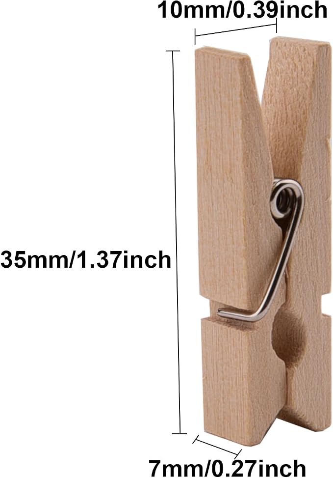 320 Feet Jute Twine and 100 Pieces Mini Natural Wooden Craft Clothespins Pegs - Image 4