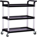 Plastic Utility Carts with Wheels, Heavy Duty 510lbs Capacity Rolling Service by PELOEMNS