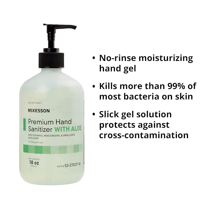 McKesson Hand Sanitizer with Aloe, 18 oz Pump Bottle - Image 2
