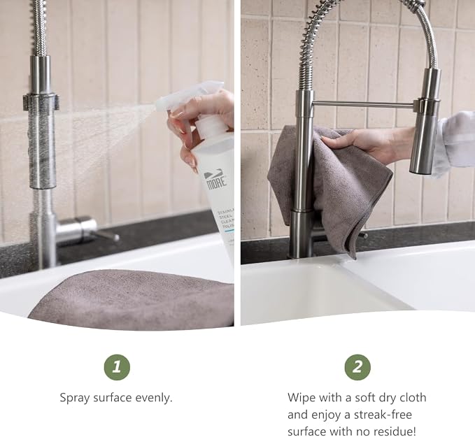 MORE - Stainless Steel Cleaner & Polish Spray + Microfiber Cloth - Stainless - Image 5