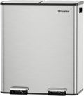 Lovewind Kitchen Trash Can, 2 x 8 Gallon Stainless Steel Trash and Recycle Bin by LOVEWIND