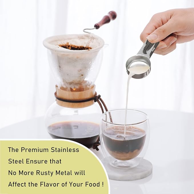 2PCS 1/8Cup Single Measuring Cup, Stainless Steel Measure Scoop, Metric and US - Image 4