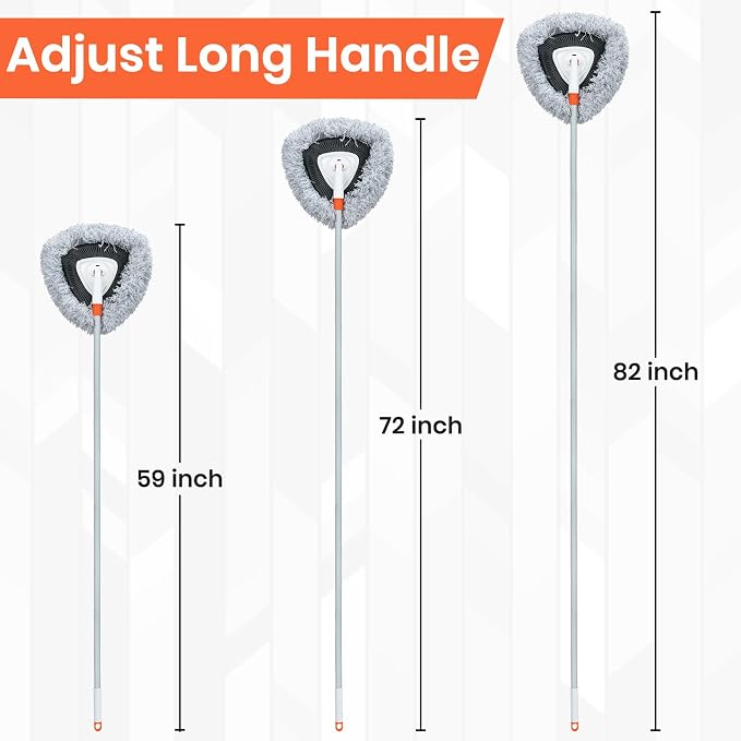 Wall Cleaner Mop with 82" Long Handled Baseboard Cleaner Tool with 3 - Image 4