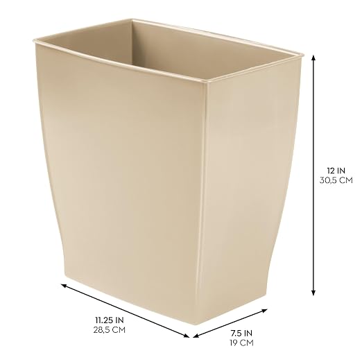 iDesign Small Rectangular Bathroom Trash Cans - Image 3