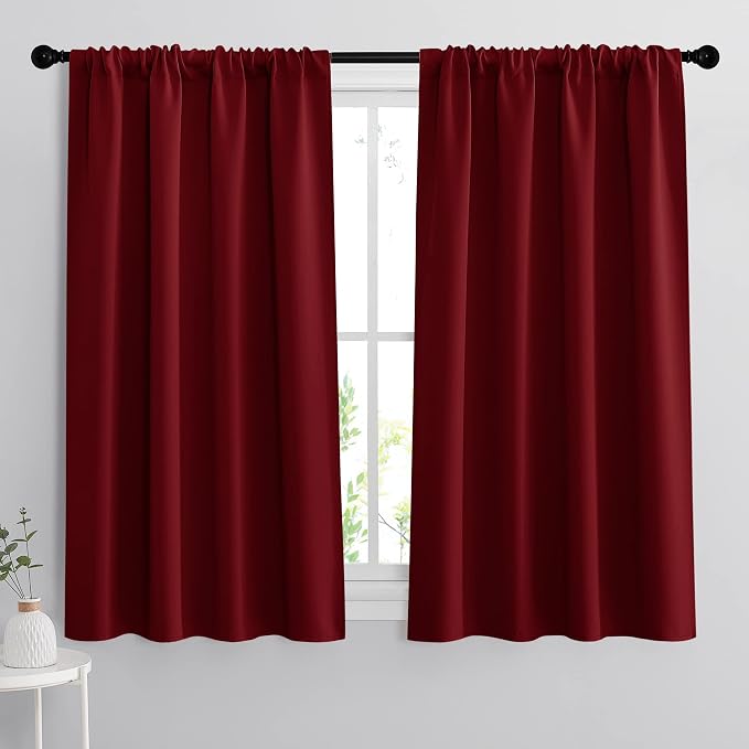 RYB HOME Blackout Curtain Panels Thermal Insulated Kitchen Window Treatment by RYBHOME