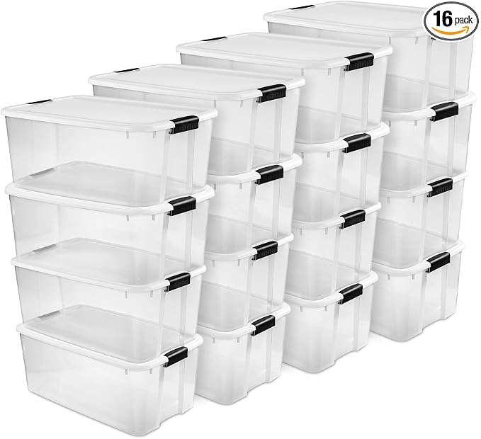 Sterilite 16-Pack Ultra Latching Box, Storage Bins by Sterilite