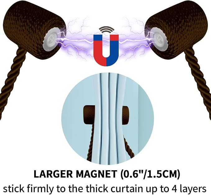 18 Inch Strong Magnetic Curtain Tiebacks, Curtain Holdbacks Modern Upgrade - Image 2