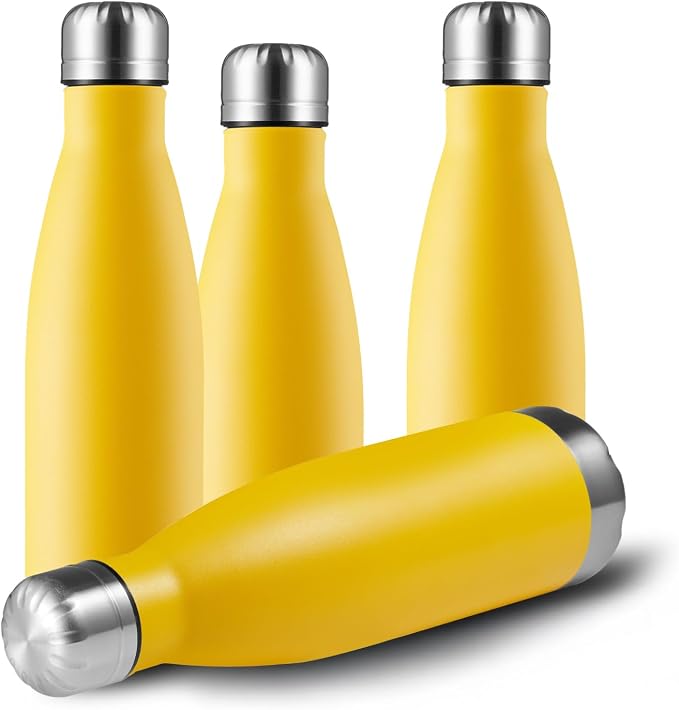MEWAY 17oz Sport Water Bottle 4 Pack Vacuum Insulated Stainless Steel by MEWAY