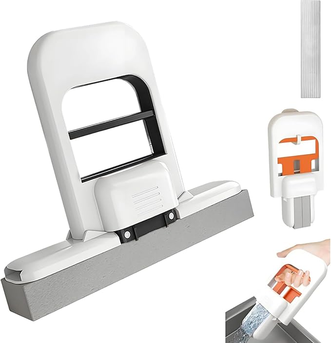 Mini Foldable Desktop Mop, Sponge Mop Wet and Dry Use Cleaning System, by Morekfly