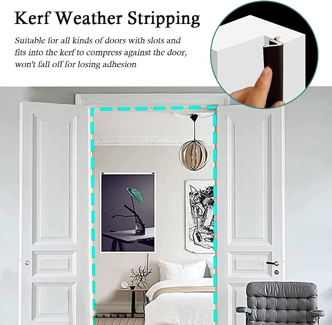 Kerf Weather Stripping Door Seal Strip 26 Ft Q Foam Door Weatherstrip Seal - Image 5