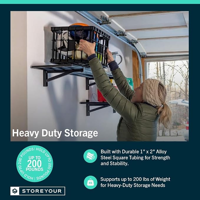 StoreYourBoard 2-Pack Heavy Duty Wall Shelves – Wall-Mounted Garage Storage - Image 4
