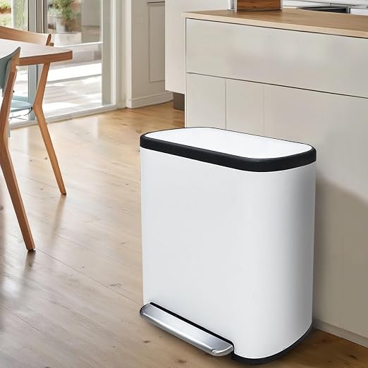 16 Gallon Dual Trash Can, Kitchen Recycling Bins - Image 2