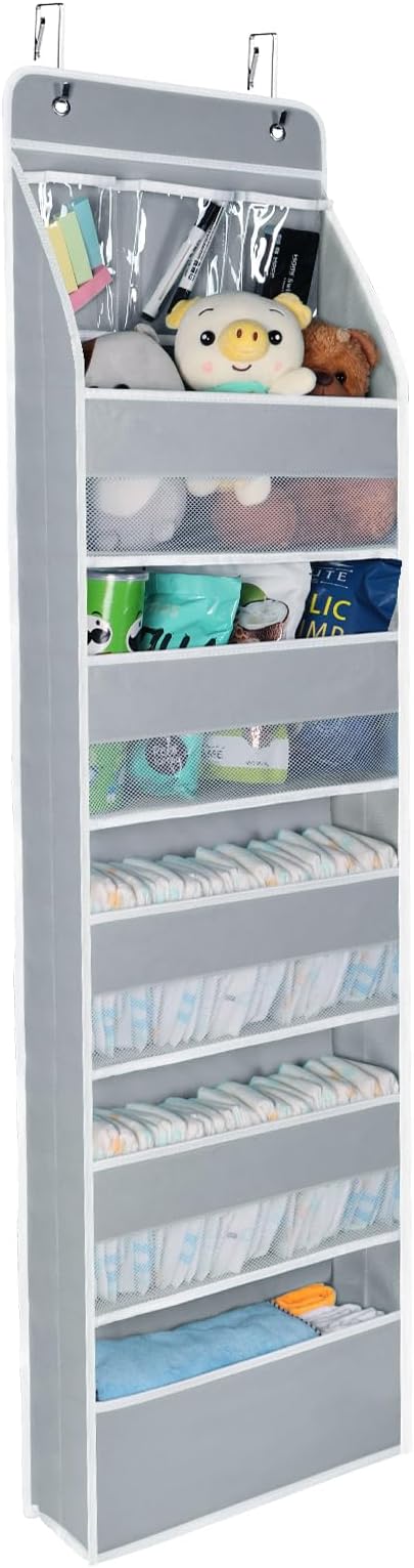 Univivi 6-Shelf Over Door Hanging Organizer Fabric Baby Door Storage by Univivi