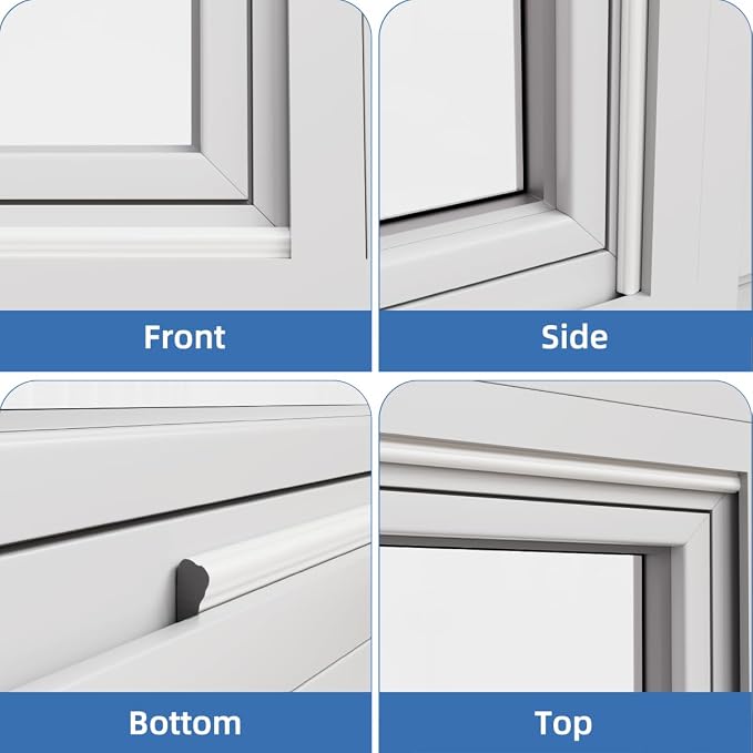 Wedge-Shape Window Weather Stripping Door Frame Seal Strip 2Pcs×196" White - Image 8