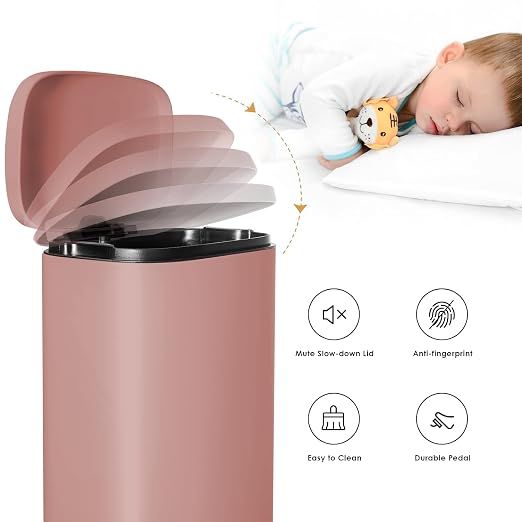 AthLike Trash Can, Stainless Steel Kitchen Garbage Can, Step Waste Bin - Image 6