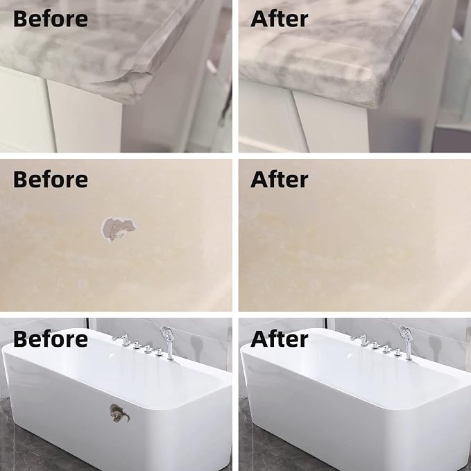 Globalcom Tile and Granite/Marble Repair Kit, Porcelain Stone and Quartz - Image 4