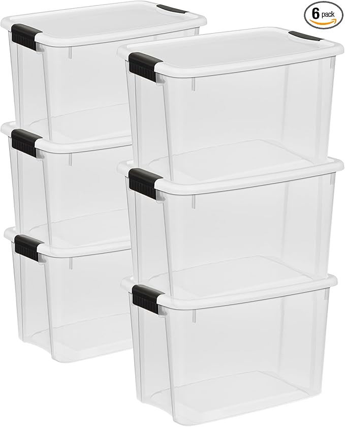 Sterilite 6-Pack Ultra Latching Box, Storage Bins by Sterilite
