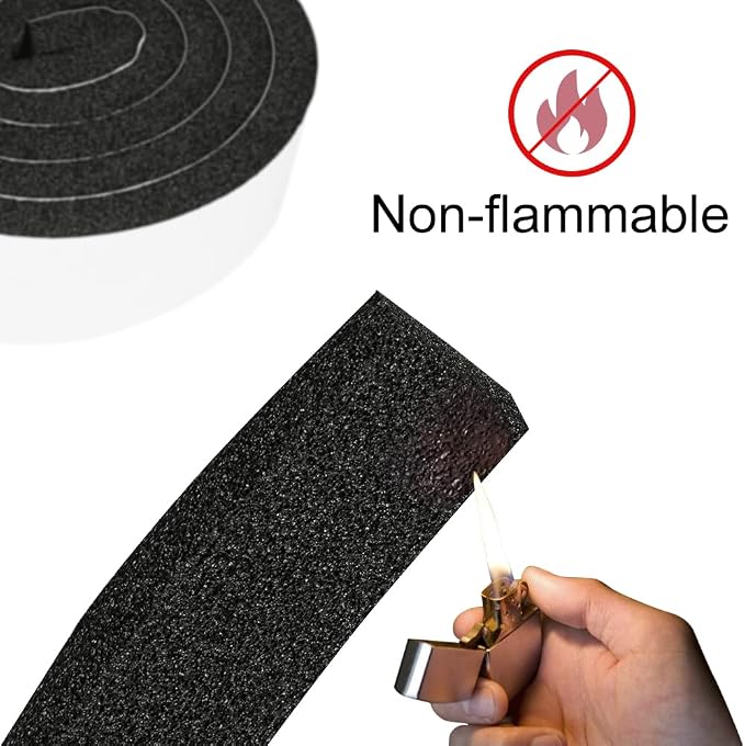 2 Rolls 1/2 Inch W 1/4 T Weather Stripping Air Conditioner Open Cell Foam Seal - Image 6