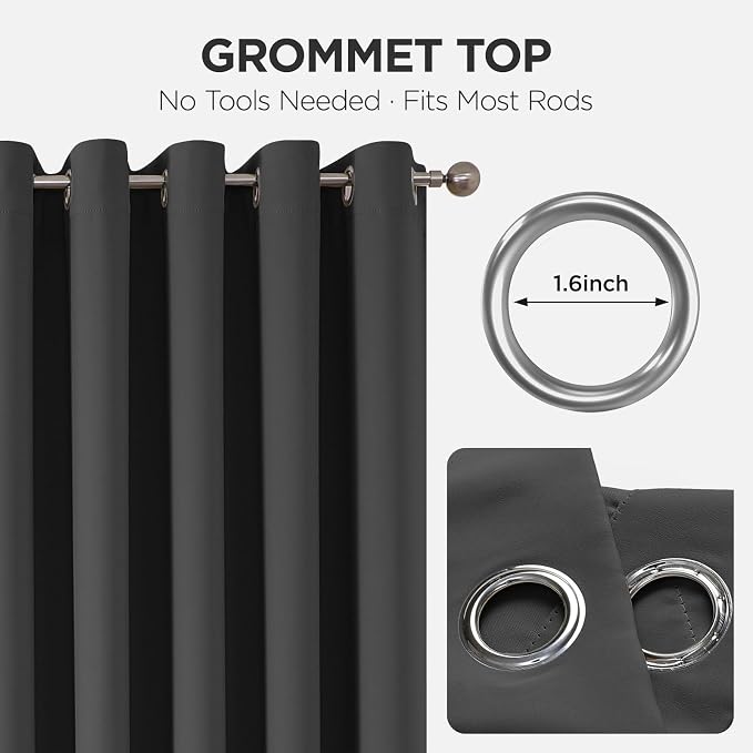 Joydeco Blackout Door Curtain for Doorway Privacy 84 Inches Long, Grommet - Image 9