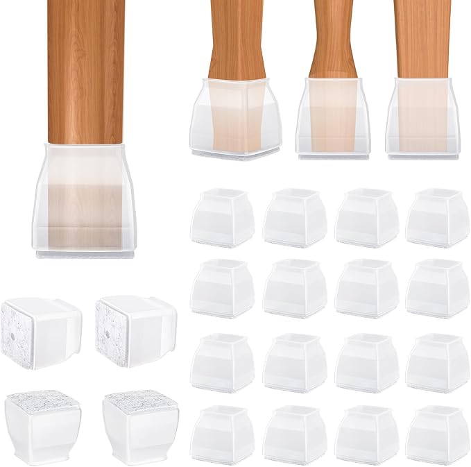 BALEINE 16 Pack Silicone Chair Leg Floor Protectors, Stool Leg Protectors Cap by BALEINE