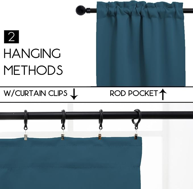 Pickluc Cafe Curtain 36 Inches Length, Rod Pocket Kitchen Curtain, Short - Image 2